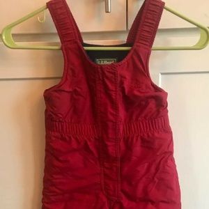 LL Bean Toddler Snow Pants Bib Ski Red Size 2T